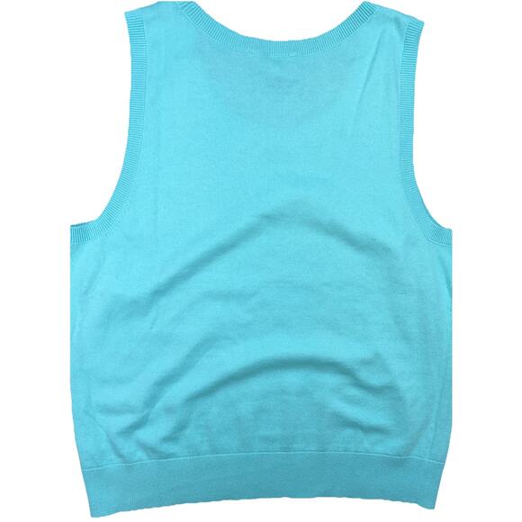 Talbots NWT Knit Sweater Tank Blue Lightweight Stretch Shell XL - Picture 2 of 7